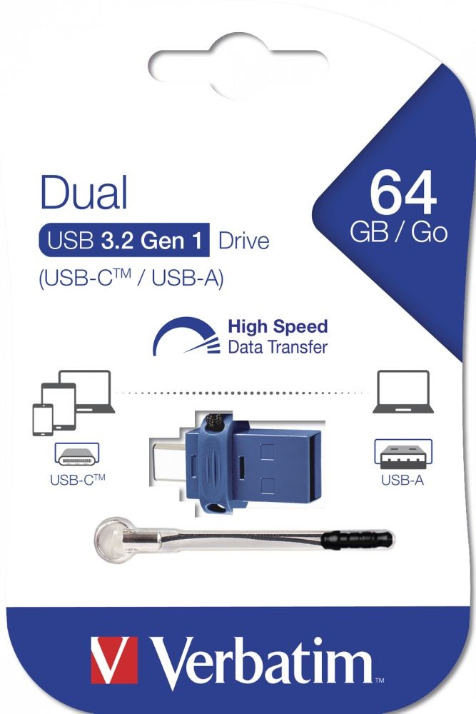 Verbatim 49967 64GB USB 3.0/USB C Dual Flash Drive
