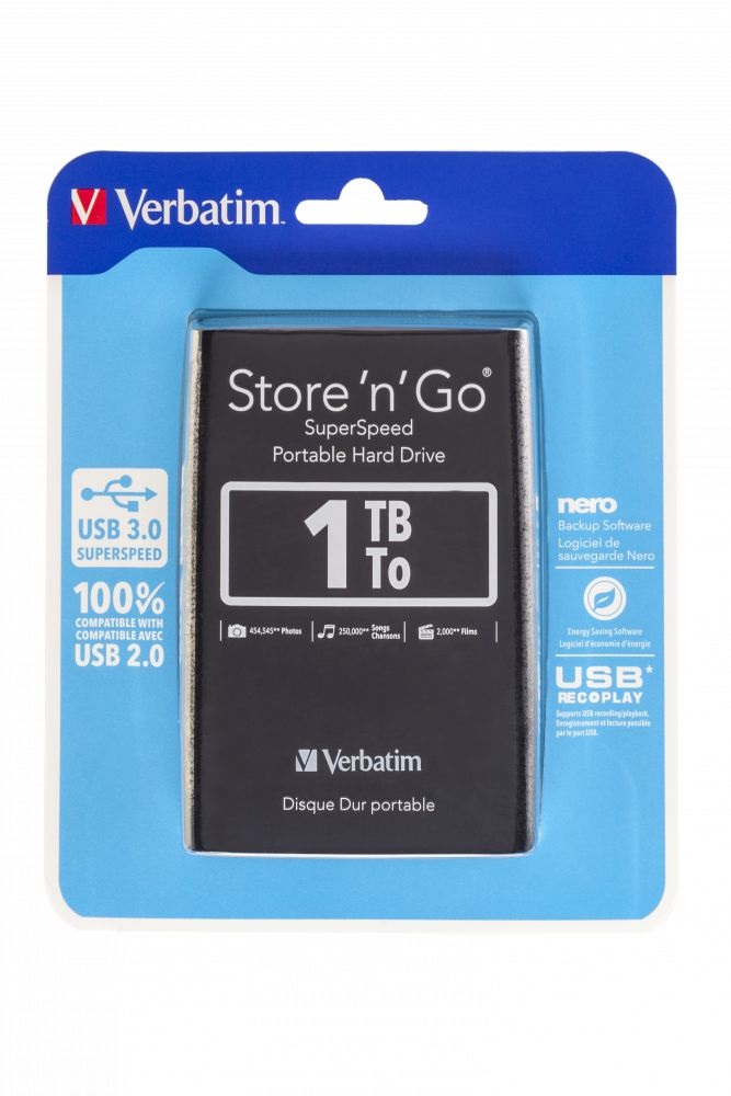 Verbatim 53023 Store `n` Go 1TB USB 3.0 fekete külső winchester