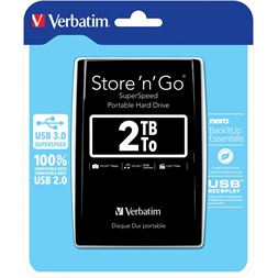 Verbatim 53177 Store`n`Go 2,5" 2TB USB 3.0 fekete külső winchester