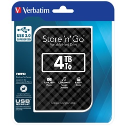 Verbatim 53223 Store `n` Go 2,5" 4TB USB 3.0 SuperSpeed fekete külső winchester (Újszerű)