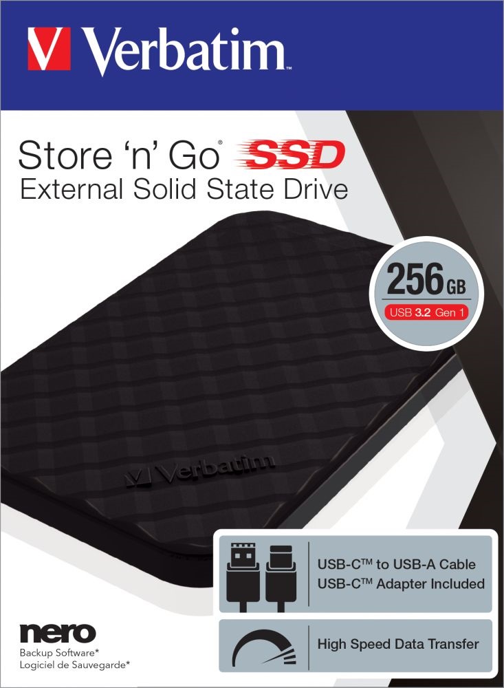 Verbatim 53249 Store `n` Go 256GB GEN2 USB 3.2 gen 1 fekete külső SSD