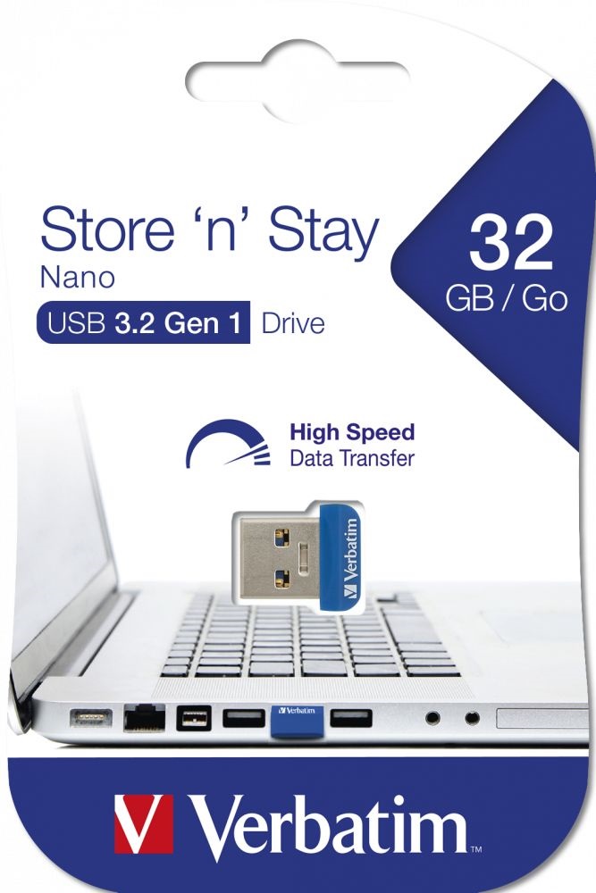 Verbatim 98710 Store `n` Stay 32GB USB 3.0 nano kék Flash Drive