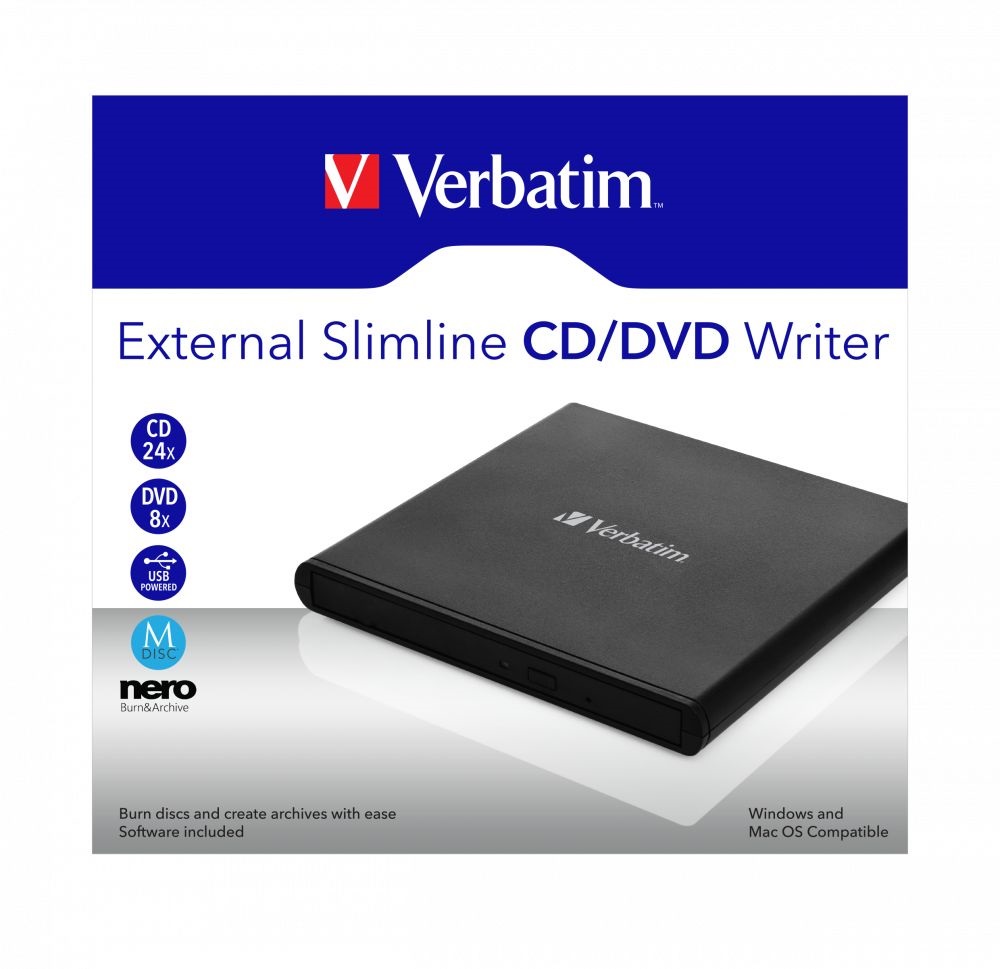 Verbatim 98938 USB 2.0 fekete DVD/CD External optikai meghajtó