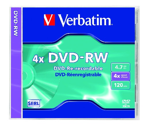 VERBATIM DVD-RW 4,7GB 4X  normál tokos DVD lemez
