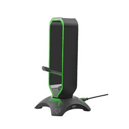 Vertux EXTENT (3in1 USB HUB, 2xUSB 3.0, egér akasztó, LED, fekete) fejhallgató állvány