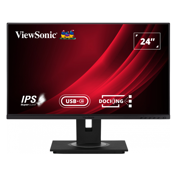 ViewSonic 23,8" VG2456 FHD IPS HDMI/DP/RJ45/USB/USB-C fekete LED monitor
