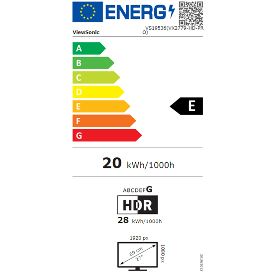 ViewSonic 27" VX2779-HD-PRO FHD IPS 180Hz DP/HDMI gamer monitor