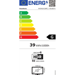 ViewSonic 34"  VG3456C UWQHD VA 100Hz HDMI/DP/RJ45/USB/USB-C ívelt fekete-ezüst LED monitor