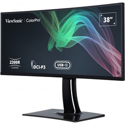 ViewSonic 37,5" VP3881A WQHD+ IPS DP/HDMI/RJ45/USB/USB-C ívelt fekete LED monitor