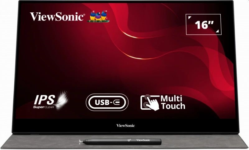 ViewSonic 15,6" TD1655 FHD IPS miniHDMI/USB-C hordozható monitor