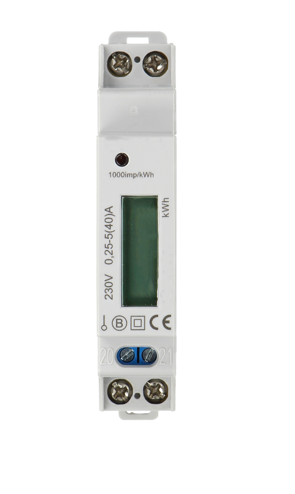 Virone 321515 MID hitelesített 5-40A 1000 impulzus/1Kwh DIN sínre 1 fázisú digitális almérő