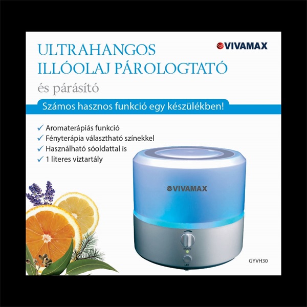 Vivamax GYVH30 ultrahangos párásító és illóolajpárologtató (Újracsomagolt)