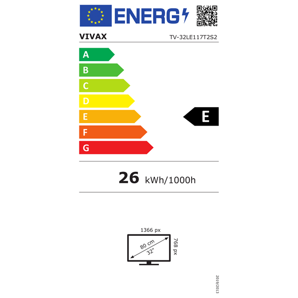 Vivax 32" 32LE117T2S2 HD Ready LED TV (Újracsomagolt)