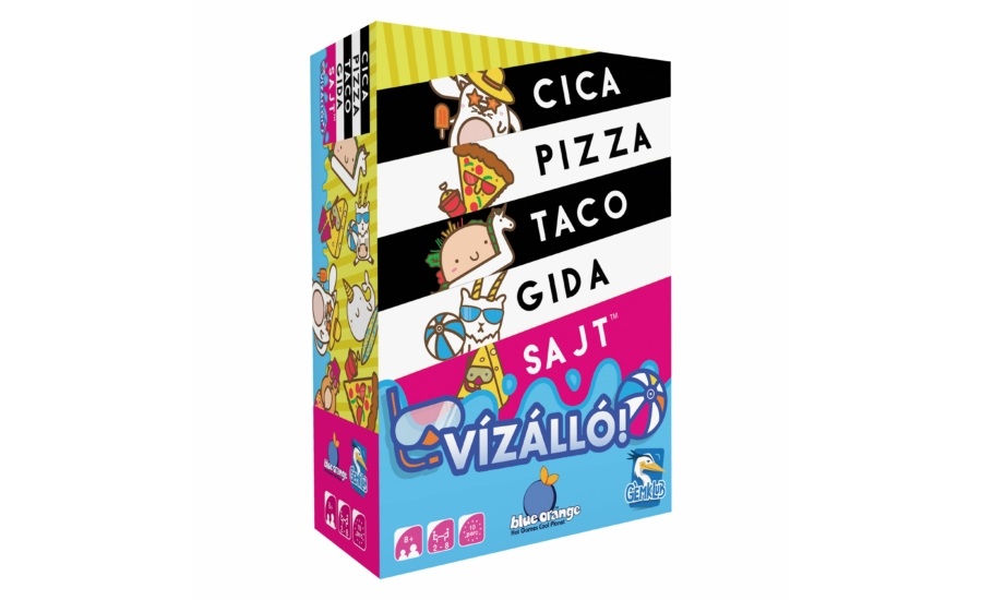 Vízálló cica, pizza, taco, gida, sajt kártyajáték