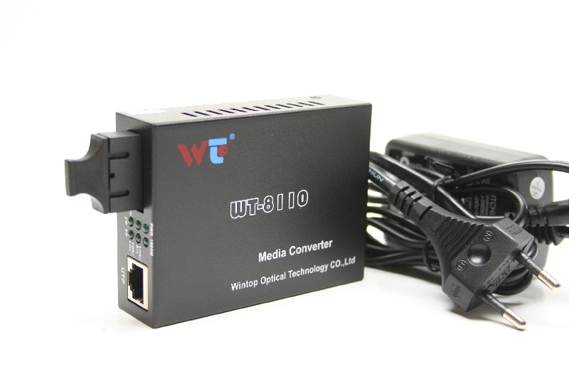 WINTOP WT-8110GSA-11-20-AS SM 100/1000Mbps 20km SC/RJ45 Optikai média konverter