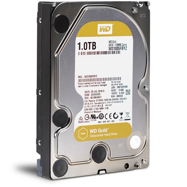 Western Digital 3,5" 1000GB belső SATAIII 7200RPM 128MB Gold WD1005FBYZ winchester