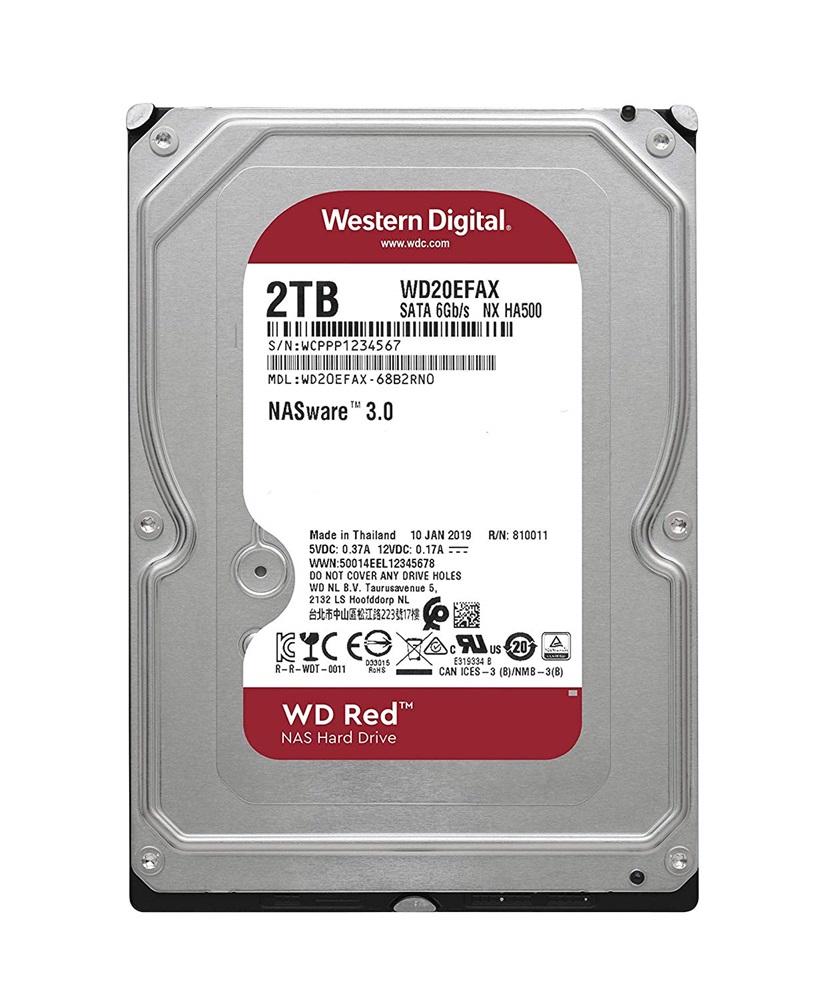 Western Digital 3,5" 2000GB belső SATAIII 5400RPM 256MB RED WD20EFAX winchester 3 év