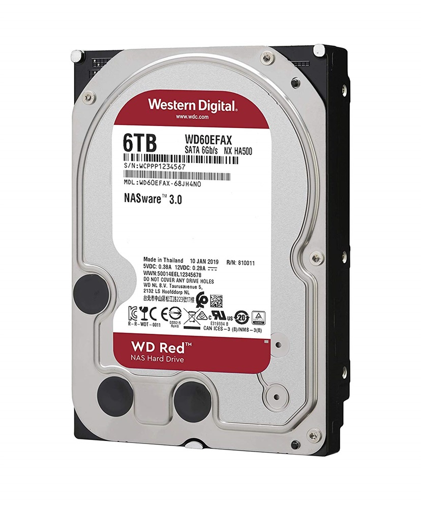 Western Digital 3,5" 6000GB belső SATAIII 5400RPM 256MB RED WD60EFAX winchester 3 év