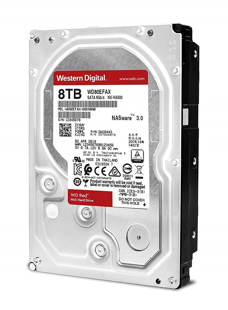 Western Digital 3,5" 8000GB belső SATAIII 7200RPM 256MB RED PLUS WD80EFAX winchester 3 év