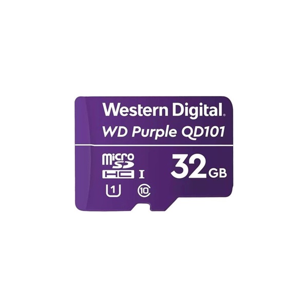 Western Digital MicroSD kártya - 32GB (microSDHC™, SDA 6.0, 24/7 működtetés, Purple)