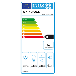 Whirlpool AKR 749/1 WH fehér, beépíthető, kihúzható, méret:60 cm, teleszkópos, zajszint:62 dB,páraelszívó(Újracsomagolt)