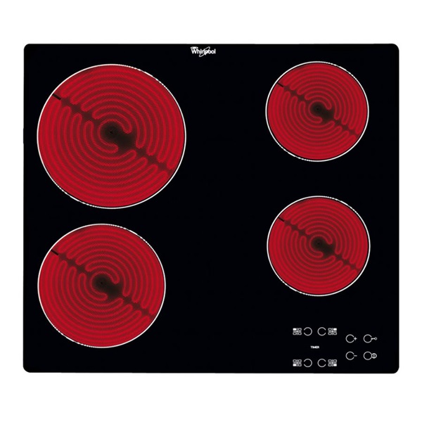 Whirlpool AKT 8090/NE fekete, beépíthető, elektromos üvegkerámia, főzőzóna: 4, beépíthető méret: 56cm, főzőlap (Újszerű)