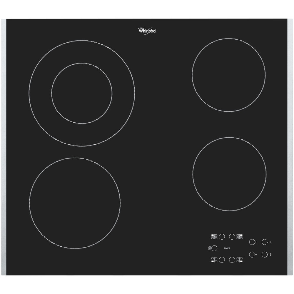Whirlpool AKT 8130/LX fekete, beépíthető, elektromos üvegkerámia, főzőzóna: 4, beépíthető méret: 56cm, főzőlap