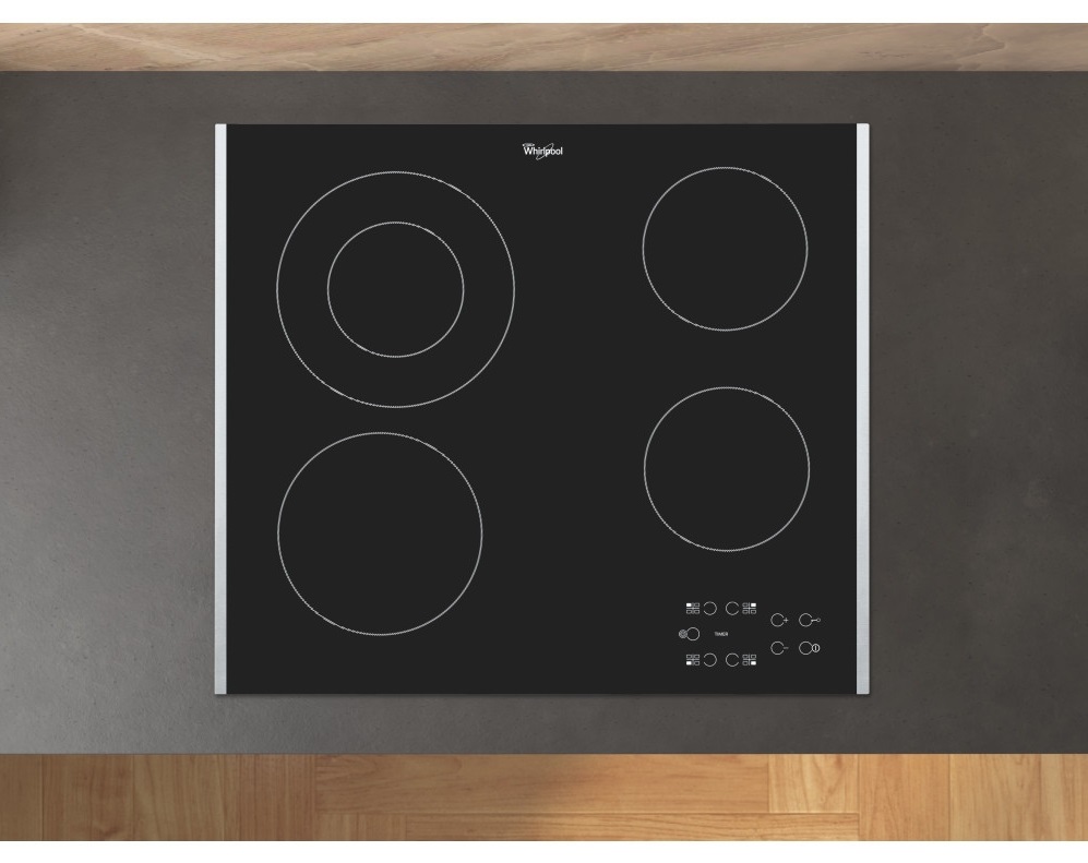 Whirlpool AKT 8130/LX fekete, beépíthető, elektromos üvegkerámia, főzőzóna: 4, beépíthető méret: 56cm, főzőlap