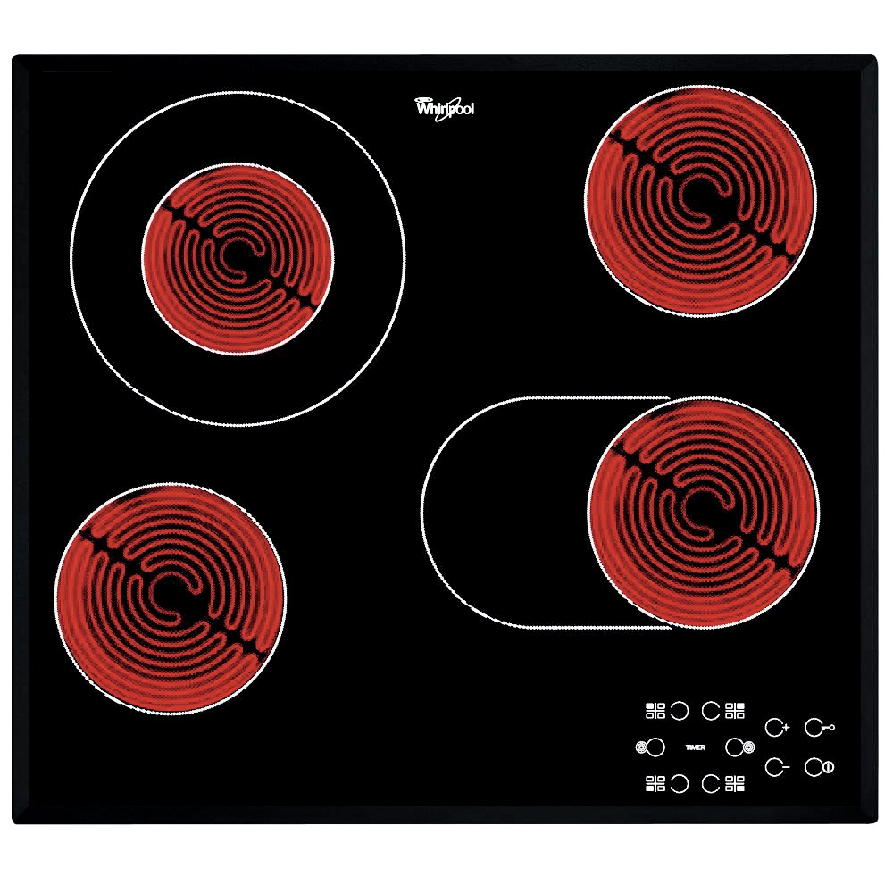Whirlpool AKT 8190/BA fekete, beépíthető, elektromos üvegkerámia, főzőzóna: 4, beépíthető méret: 56cm, főzőlap