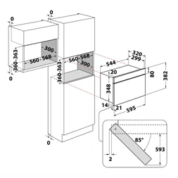 Whirlpool AMW 423 IX 1300W 22L inox beépíthető mikrohullámú sütő