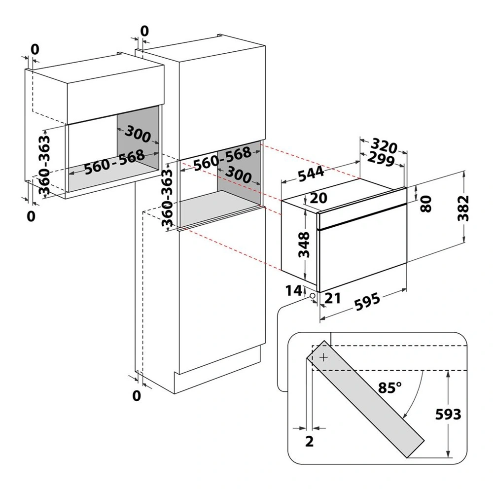 Whirlpool AMW 439/NB 750W 22L fekete beépíthető mikrohullámú sütő