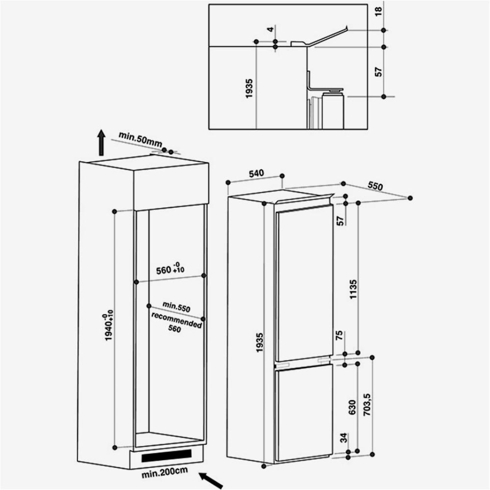 Whirlpool ART 96101 alulfagyasztós, beépíthető, Hűtő:227L, Fagyasztó:79L, hűtőszekrény