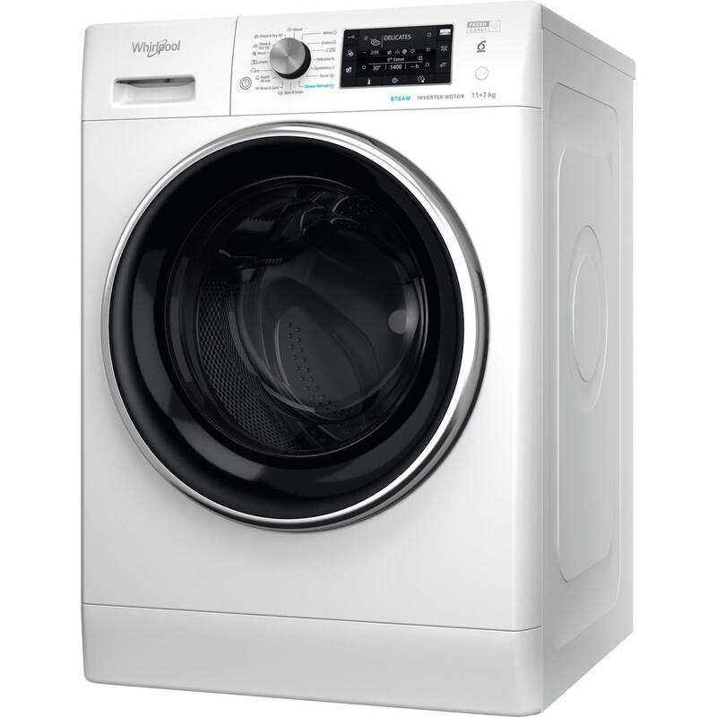Whirlpool FFWDD 1176258 BCV EE fehér, elöltöltős, max.1600ford., 11 kg/7 kg, mosó-szárítógép