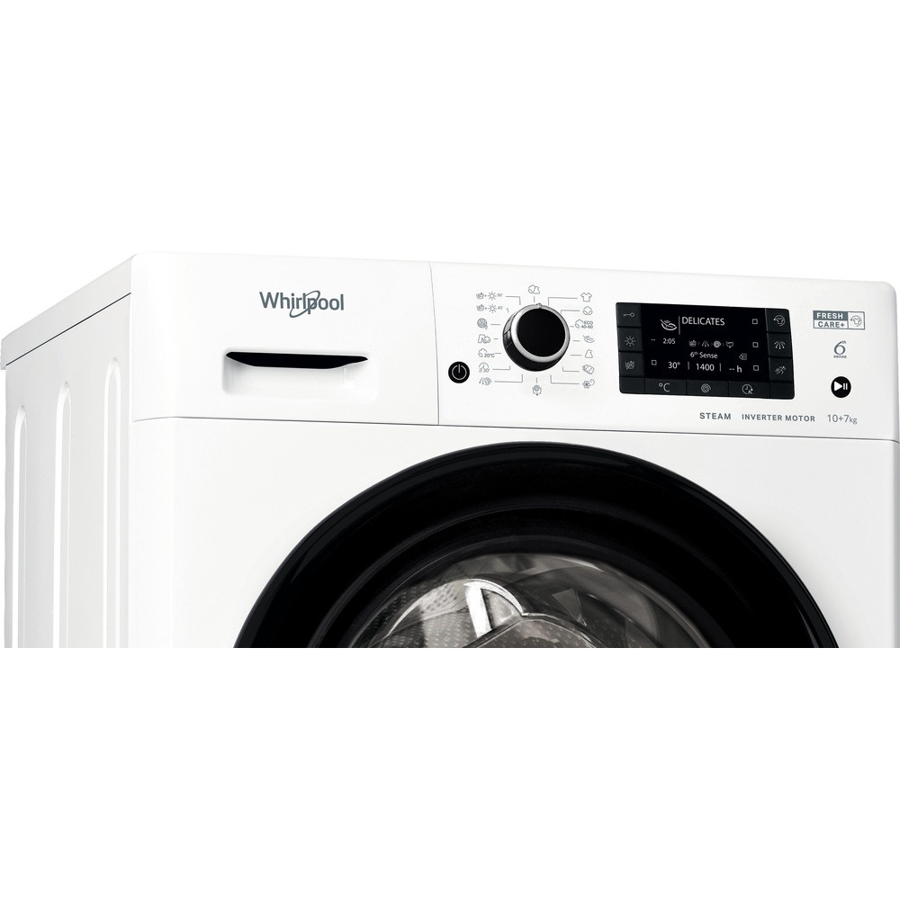 Whirlpool FWDD 1071682 WBV EU N fehér, elöltöltős, max.1600ford., 10kg/7 kg, mosó-szárítógép