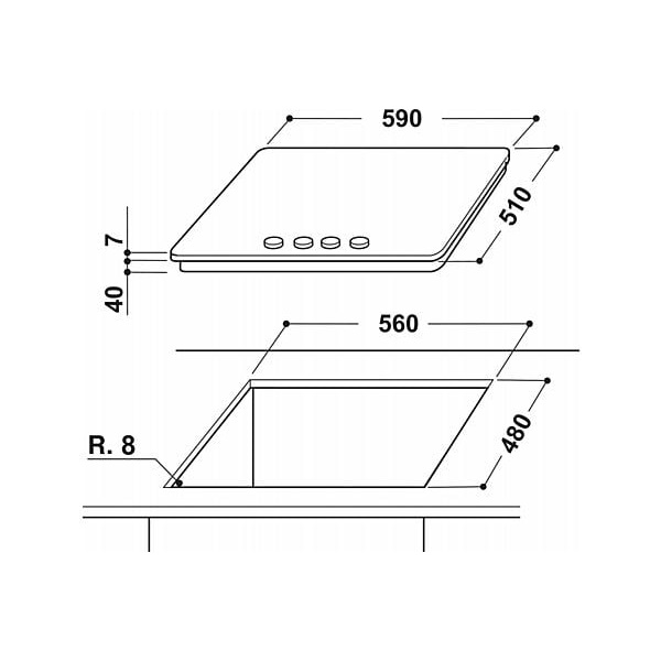 Whirlpool GMWL 628/IXL EE beépíthető gáz főzőlap