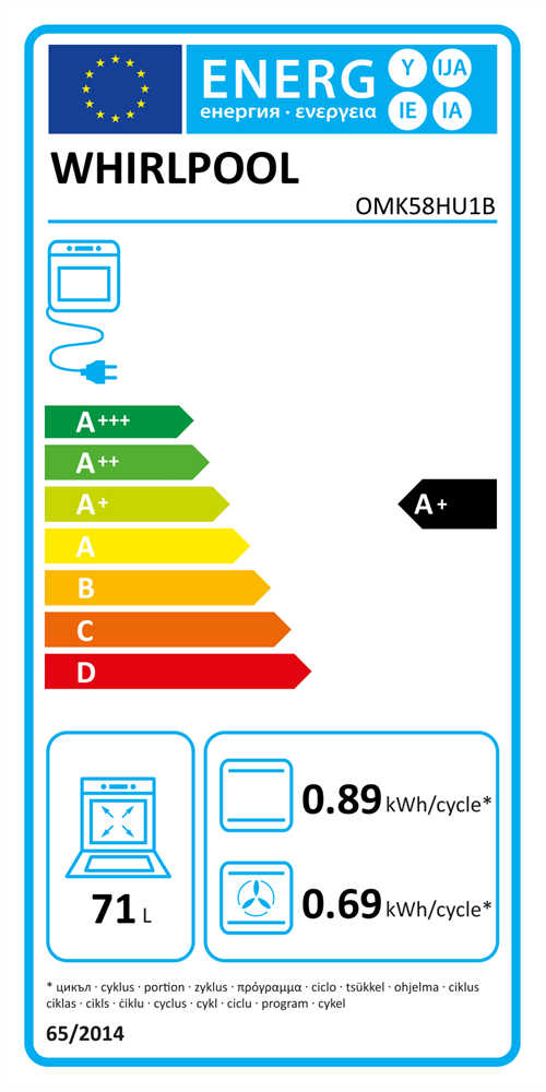 Whirlpool OMK58HU1B fekete, beépíthető, sütőtér: 71L, hidrolitikus, sütő