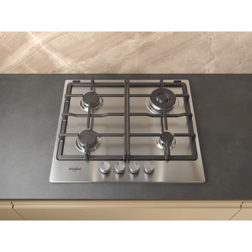 Whirlpool TKRL 661 IX EU inox, beépíthető, gáz, főzőzóna: 3 +1 wok égőfej, beépíthető méret: 56cm, főzőlap