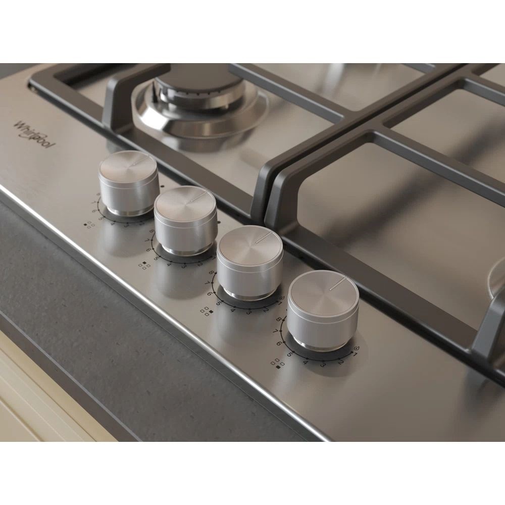 Whirlpool TKRL 661 IX EU inox, beépíthető, gáz, főzőzóna: 3 +1 wok égőfej, beépíthető méret: 56cm, főzőlap