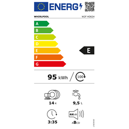 Whirlpool W2F HD624 fehér, programok száma: 9, szabadonálló, 14 terítékes mosogatógép (Újszerű)