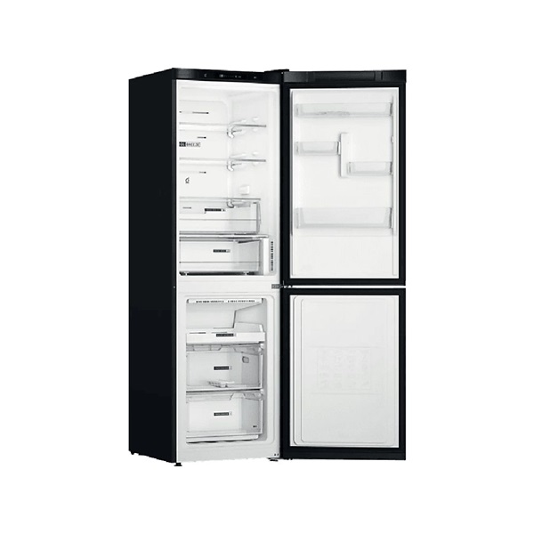 Whirlpool W7X 82I K fekete, alulfagyasztós, Hűtő:231L, Fagyasztó:104L, hűtőszekrény