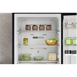 Whirlpool W7X 82I K fekete, alulfagyasztós, Hűtő:231L, Fagyasztó:104L, hűtőszekrény