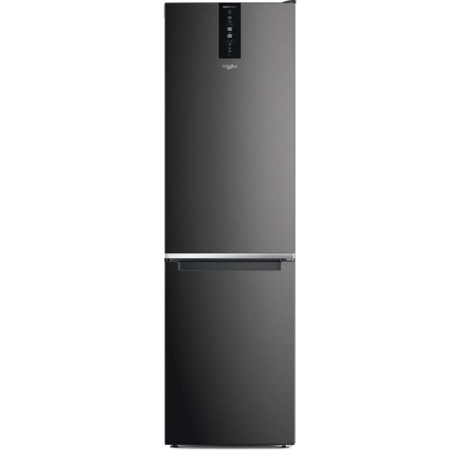 Whirlpool W7X 94T KS fekete, alulfagyasztós, Hűtő:263L, Fagyasztó:104L, Total No frost hűtőszekrény