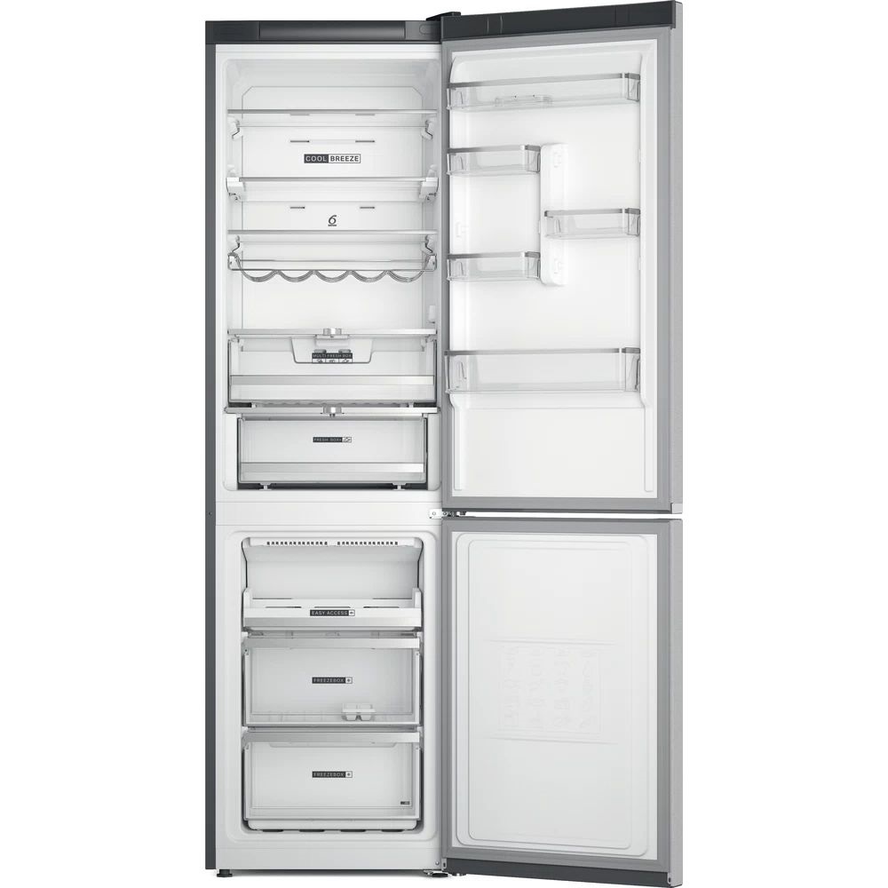 Whirlpool W7X 94T SX Total inox, alulfagyasztós, Hűtő:263L, Fagyasztó:104L, No frost hűtőszekrény