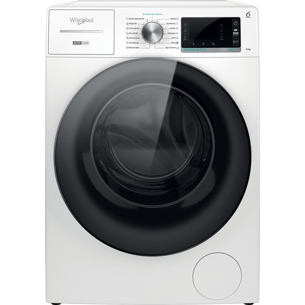 Whirlpool W7X W845WB EE fehér, elöltöltős, max.1400ford., 8 kg, mosógép (Újszerű)
