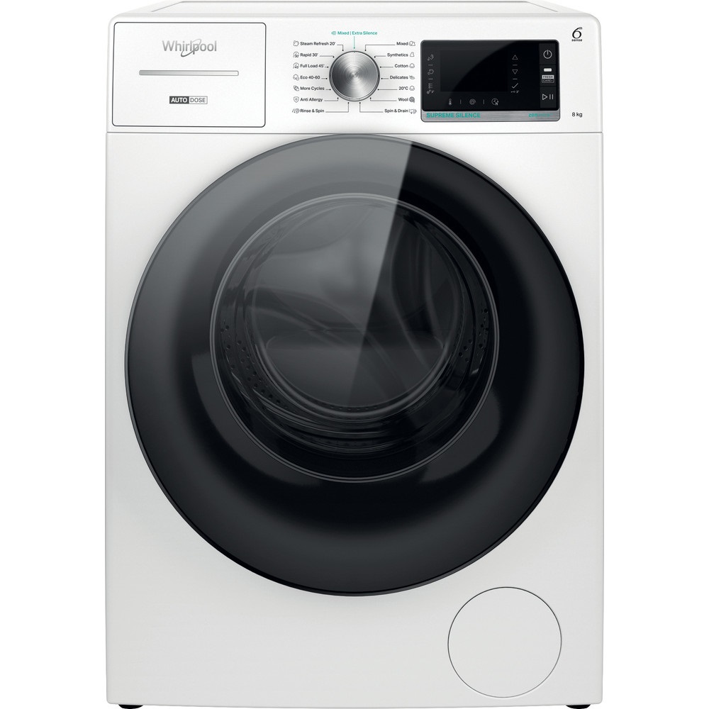 Whirlpool W7X W845WB EE fehér, elöltöltős, max.1400ford., 8 kg, mosógép (Újszerű)
