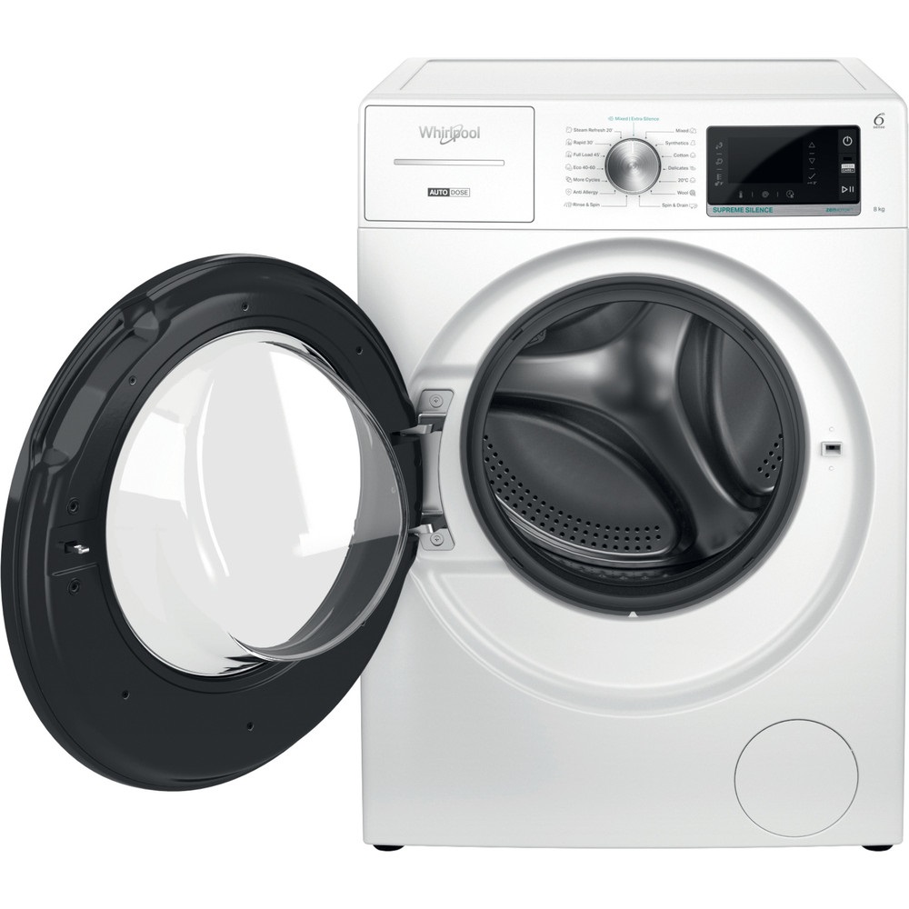 Whirlpool W7X W845WB EE fehér, elöltöltős, max.1400ford., 8 kg, mosógép (Újszerű)