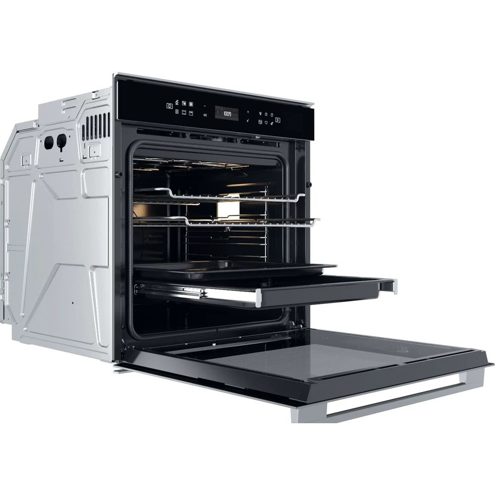 Whirlpool W7 OS4 4S1 P BL fekete, beépíthető, sütőtér: 73L, grill, légkeverés, pirolitikus, sütő