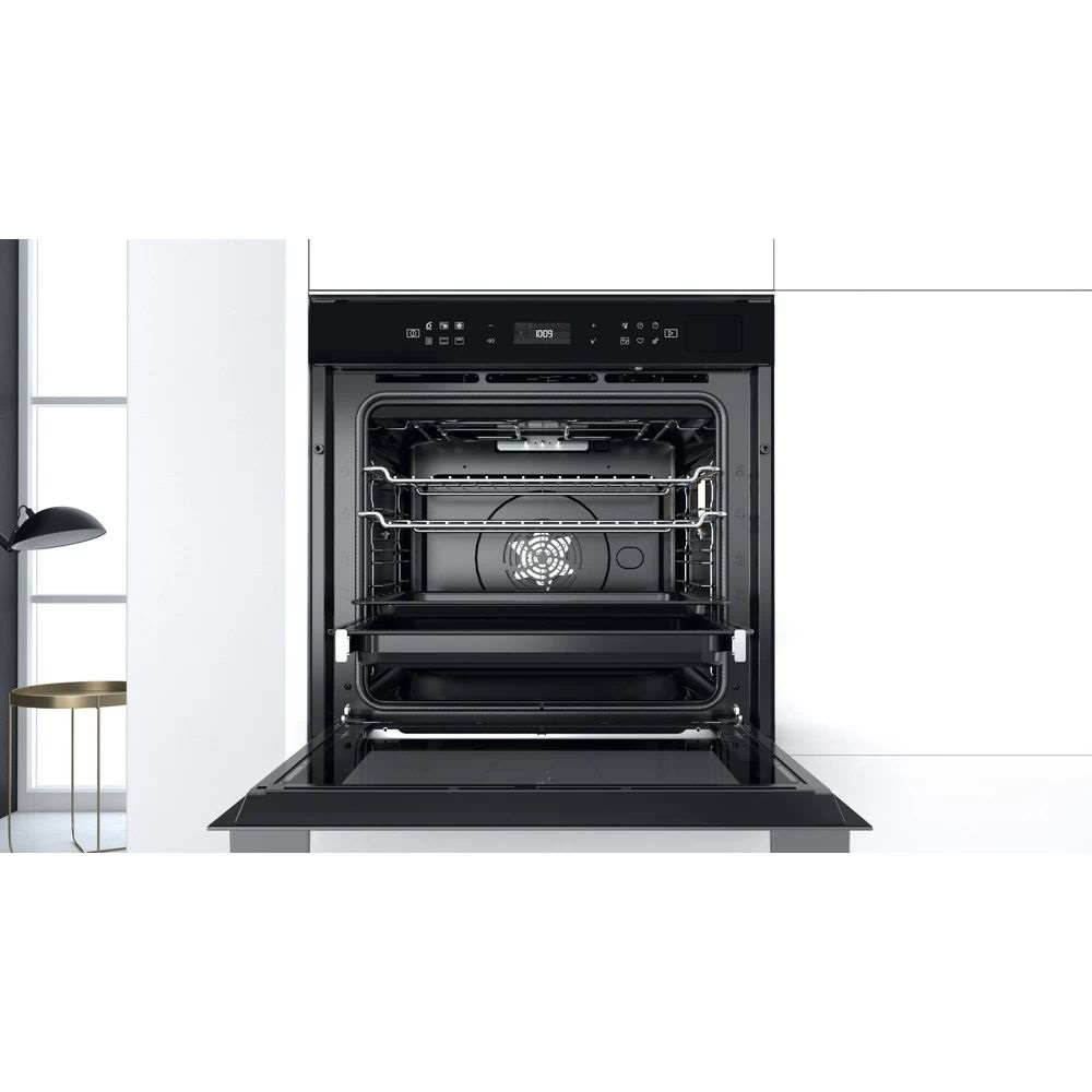 Whirlpool W7 OS4 4S1 P BL fekete, beépíthető, sütőtér: 73L, grill, légkeverés, pirolitikus, sütő
