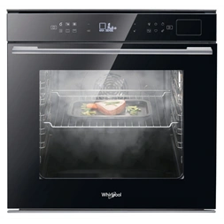 Whirlpool W7 OS4 4S1 P BL fekete, beépíthető, sütőtér: 73L, grill, légkeverés, pirolitikus, sütő (Újszerű)