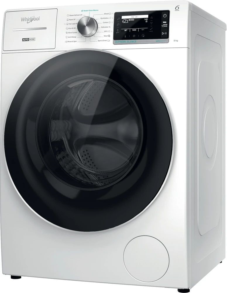 Whirlpool W8X 89AD SILENCE EE fehér, elöltöltős, max.1400ford., 8 kg, mosógép